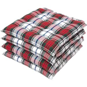 Homescapes Macduff Tartan Seat Pad Set of 4 - Seat Cushion Homescapes Macduff Tartan Seat Pad Set of 4 - Seat Cushion