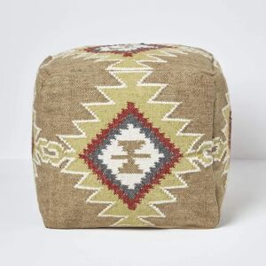 Homescapes Brown & Red Kilim Footstool - Footstool Homescapes Brown & Red Kilim Footstool - Footstool