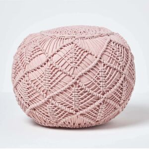 Homescapes Blush Pink Macrame Pouffe - Pouffe Homescapes Blush Pink Macrame Pouffe - Pouffe