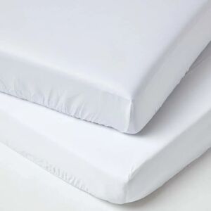 Homescapes Organic Cotton Cot Fitted Sheets 2 Pack - White Homescapes Organic Cotton Cot Fitted Sheets 2 Pack - White