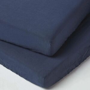 Homescapes Navy Blue Cot Sheet - Cot Sheet Homescapes Navy Blue Cot Sheet - Cot Sheet
