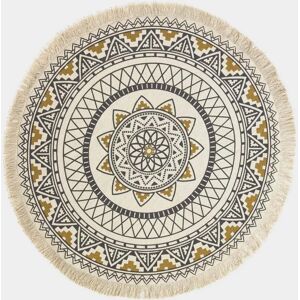 Homescapes Black & Gold Mandala Round Rug - Rug Homescapes Black & Gold Mandala Round Rug - Rug