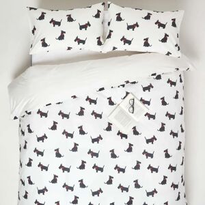 Homescapes Scottie Dog King Duvet Cover Set - Cotton, White, Vibrant Print Homescapes Scottie Dog King Duvet Cover Set - Cotton, White, Vibrant Print