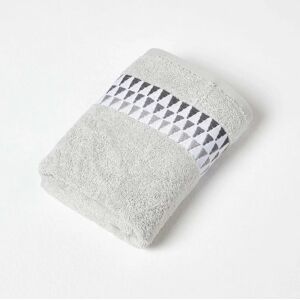 Homescapes Grey Geometric Cotton Towel - Towel Homescapes Grey Geometric Cotton Towel - Towel