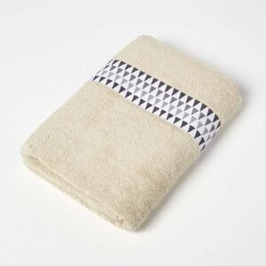 Homescapes Beige Geometric Bath Towel - Bath Towel Homescapes Beige Geometric Bath Towel - Bath Towel