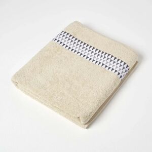Homescapes Model - Beige Geometric Cotton Towel - Bath Sheet Homescapes Model - Beige Geometric Cotton Towel - Bath Sheet
