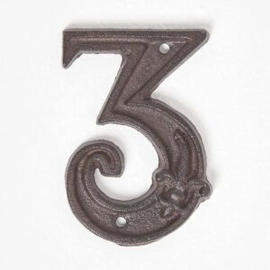 Homescapes Cast Iron House Number 3 Brown - House number Homescapes Cast Iron House Number 3 Brown - House number