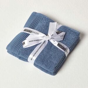 Homescapes Egyptian Cotton Face Cloths - 2 Pack Blue - 700 GSM Homescapes Egyptian Cotton Face Cloths - 2 Pack Blue - 700 GSM