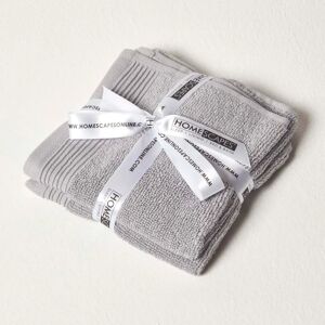 Homescapes Egyptian Cotton Face Cloths - Grey - 2 pcs - 700 GSM Homescapes Egyptian Cotton Face Cloths - Grey - 2 pcs - 700 GSM