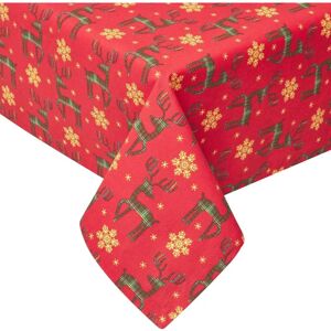 Homescapes Reindeer Cotton Christmas Tablecloth - Tablecloth Homescapes Reindeer Cotton Christmas Tablecloth - Tablecloth