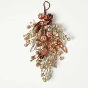 Homescapes Champagne Pinecone & Apples Christmas Teardrop Swag - Christmas Swag Homescapes Champagne Pinecone & Apples Christmas Teardrop Swag - Christmas Swag