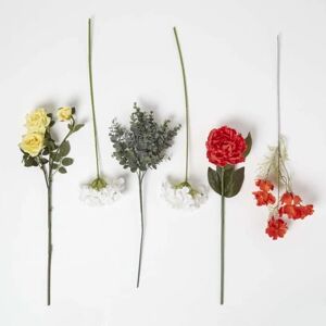 Homescapes Poppy & Rose Orange and Yellow Artificial Bouquet - Artificial Flower Bouquet Homescapes Poppy & Rose Orange and Yellow Artificial Bouquet - Artificial Flower Bouquet