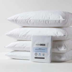 Homescapes Waterproof Pillow Protectors - Set of 4, White Homescapes Waterproof Pillow Protectors - Set of 4, White