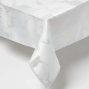 Homescapes Silver 132x178 cm Stag Christmas Table Cloth Homescapes Silver 132x178 cm Stag Christmas Table Cloth