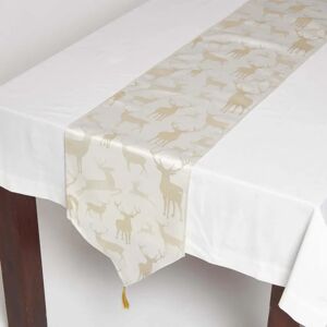 Homescapes Gold Stag Christmas Table Runner - Table Runner Homescapes Gold Stag Christmas Table Runner - Table Runner