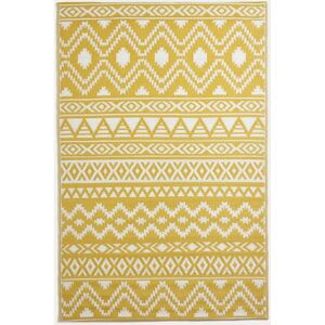 Homescapes Anna Aztec Yellow & White Outdoor Rug Runner - Outdoor Rug Homescapes Anna Aztec Yellow & White Outdoor Rug Runner - Outdoor Rug