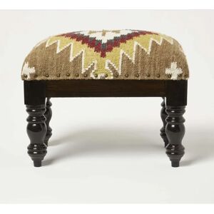Homescapes Orange & Red Kilim Footstool - Footstool Homescapes Orange & Red Kilim Footstool - Footstool