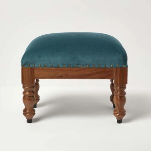 Homescapes Green Velvet Rectangular Footstool - Footstool Homescapes Green Velvet Rectangular Footstool - Footstool
