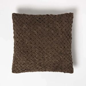 Homescapes Sofia Braided Brown Velvet Cushion - Cushion Homescapes Sofia Braided Brown Velvet Cushion - Cushion