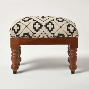 Homescapes Reva Schwarzer Geometrischer Fußhocker - Fußhocker Homescapes Reva Schwarzer Geometrischer Fußhocker - Fußhocker