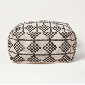 Homescapes Adana Handwoven Textured Natural & Black Pouffe - Pouffe Homescapes Adana Handwoven Textured Natural & Black Pouffe - Pouffe