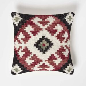 Homescapes Red & Black Handwoven Kilim Cushion 45x45cm Homescapes Red & Black Handwoven Kilim Cushion 45x45cm