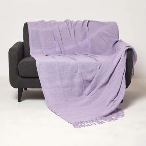 Homescapes Lilac Cotton Throw with Tassels - Throw Blanket Homescapes Lilac Cotton Throw with Tassels - Throw Blanket