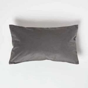 Homescapes Grey Velvet Cushion 30 x 50 cm - Cushion Homescapes Grey Velvet Cushion 30 x 50 cm - Cushion