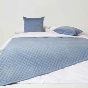 Homescapes Blue Velvet Diamond Quilted Bedspread - Bedspread Homescapes Blue Velvet Diamond Quilted Bedspread - Bedspread