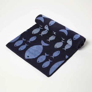 Homescapes Blue Fish Recycled Cotton Beach Towel - Beach Towel Homescapes Blue Fish Recycled Cotton Beach Towel - Beach Towel