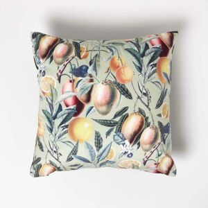 Homescapes Mango Tree Green Filled Velvet Cushion - Cushions Homescapes Mango Tree Green Filled Velvet Cushion - Cushions