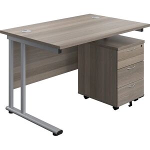 Ashvale Keswick Rectangular Office Desk - Grey Oak Ashvale Keswick Rectangular Office Desk - Grey Oak