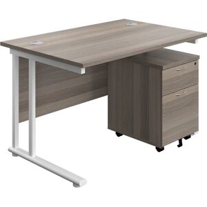 Ashvale Keswick Rectangular Office Desk - Grey Oak Ashvale Keswick Rectangular Office Desk - Grey Oak