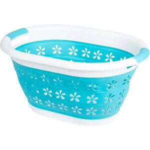 LIVIVO Compact Laundry Basket - Oval Baby Blue - Laundry Basket LIVIVO Compact Laundry Basket - Oval Baby Blue - Laundry Basket