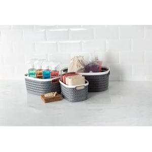 LIVIVO Ulana Plastic Woven Effect Storage Basket - Unisex LIVIVO Ulana Plastic Woven Effect Storage Basket - Unisex