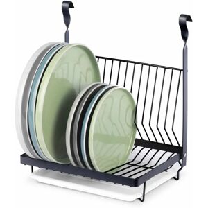 LIVIVO Black Aluminum Dish Rack with Drain Tray - Kitchen Utensils Holder LIVIVO Black Aluminum Dish Rack with Drain Tray - Kitchen Utensils Holder