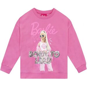 Barbie Pink Sequin Sweatshirt for Girls - Long Sleeve, Lead Slogan Barbie Pink Sequin Sweatshirt for Girls - Long Sleeve, Lead Slogan
