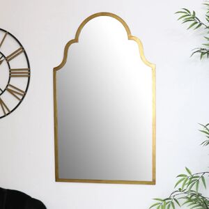 Gold Arched Wall Mirror - 61cm x 101cm - Metal & Glass Gold Arched Wall Mirror - 61cm x 101cm - Metal & Glass
