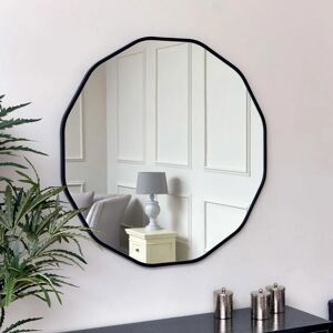 Black Round Wall Mirror - Art Deco 90cm x 90cm Black Round Wall Mirror - Art Deco 90cm x 90cm