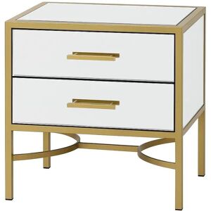 Venus Range Gold Mirrored Bedside / Occasional Tables - 2 Drawers Venus Range Gold Mirrored Bedside / Occasional Tables - 2 Drawers
