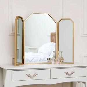 Gold Hexagon Triple Dressing Table Mirror - 82cm x 59cm Gold Hexagon Triple Dressing Table Mirror - 82cm x 59cm