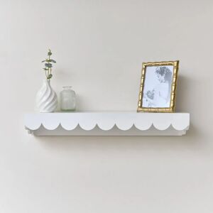 White Scalloped Wall Storage Shelf - 61cm - Shelves & Storage White Scalloped Wall Storage Shelf - 61cm - Shelves & Storage