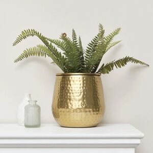 Gold Hammered Metal Planter - 20cm - Modern Decor Gold Hammered Metal Planter - 20cm - Modern Decor