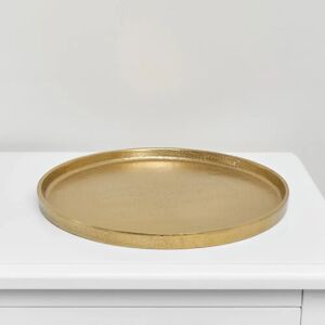 Gold Metal Tray - 30.5cm - Elegant Antique Decor Gold Metal Tray - 30.5cm - Elegant Antique Decor