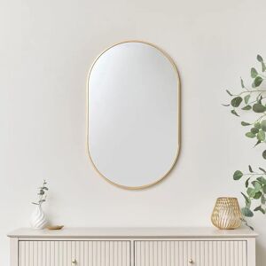 Gold Oval Frame Wall Mirror - 80cm x 50cm - Modern Style Gold Oval Frame Wall Mirror - 80cm x 50cm - Modern Style