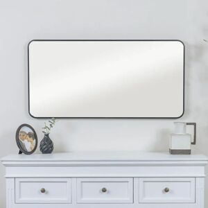 Black Curved Wall Mirror - 100x50cm - Modern Minimalist Style Black Curved Wall Mirror - 100x50cm - Modern Minimalist Style