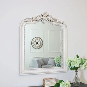N/A: Vintage French Arched Wall Mirror - Ivory - 100x80cm N/A: Vintage French Arched Wall Mirror - Ivory - 100x80cm