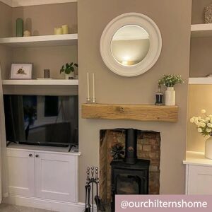 White Vintage Round Wall Mirror - 60cm x 60cm - Wall Mountable White Vintage Round Wall Mirror - 60cm x 60cm - Wall Mountable