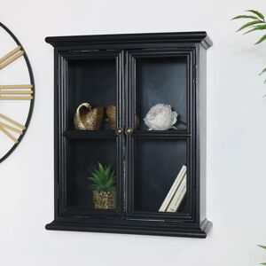 Melody Maison Rustic Black Glass Wall Cabinet - Wall Cabinet Melody Maison Rustic Black Glass Wall Cabinet - Wall Cabinet