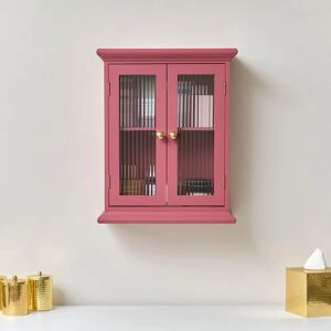 Raspberry Pink Reeded Glass Wall Cabinet - Wall Cabinet Raspberry Pink Reeded Glass Wall Cabinet - Wall Cabinet